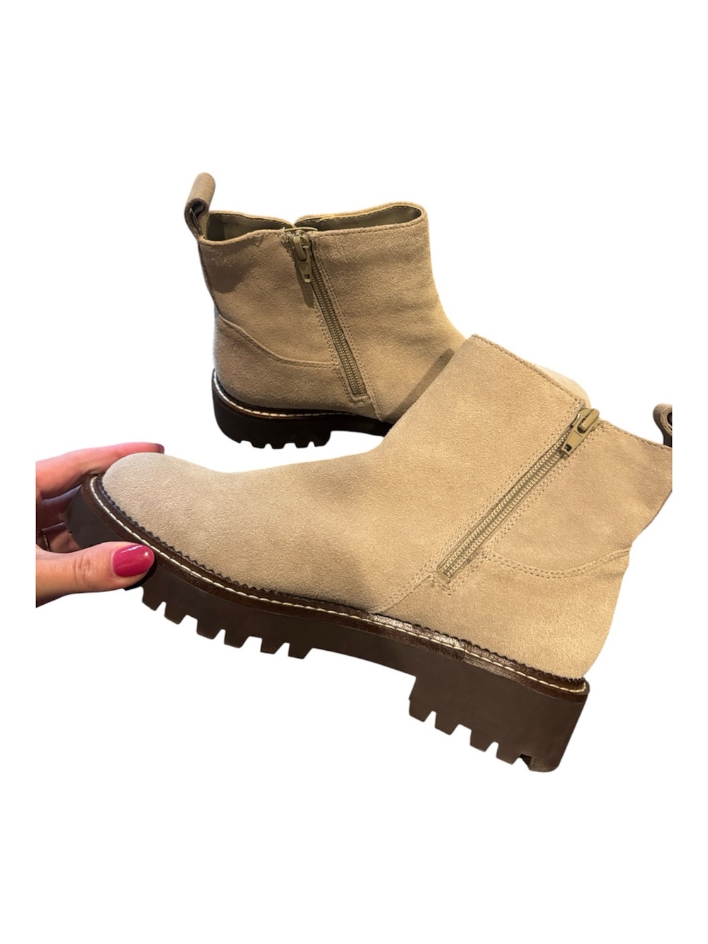 Nordstrom Miller 2 Beige Taupe Suede Leather Water-Resistant Ankle Boots - Picture 6 of 8